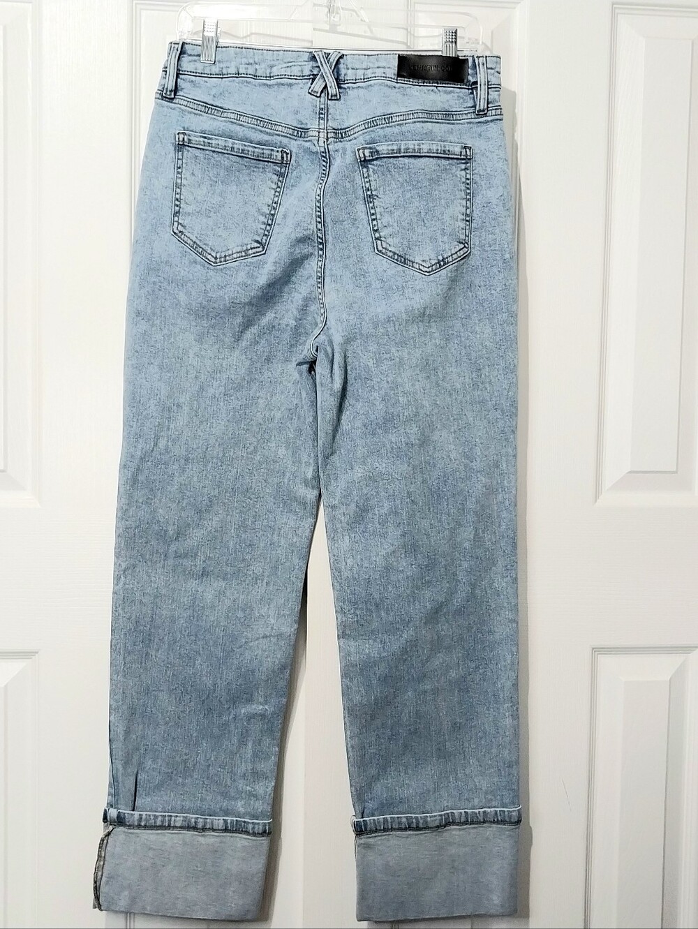 Kenneth Cole High Rise Wide Cuff Straight Leg Jeans, Size 10 - Picture 3 of 10